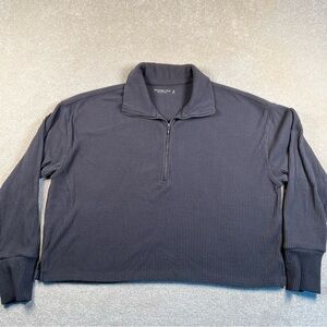 Abercrombie & Fitch Shirt Top Soft AF Cozy Sweater Ribbed Half Zip womens Medium